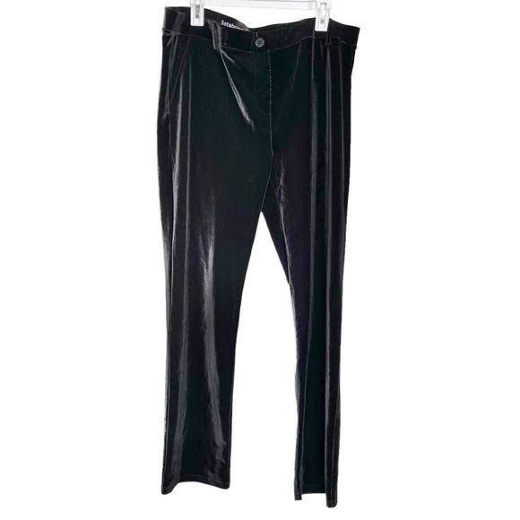 Betabrand Womens Pants Size 2XL Velvet  Wide Leg Flare High Rise  Stretch Black - Picture 1 of 12